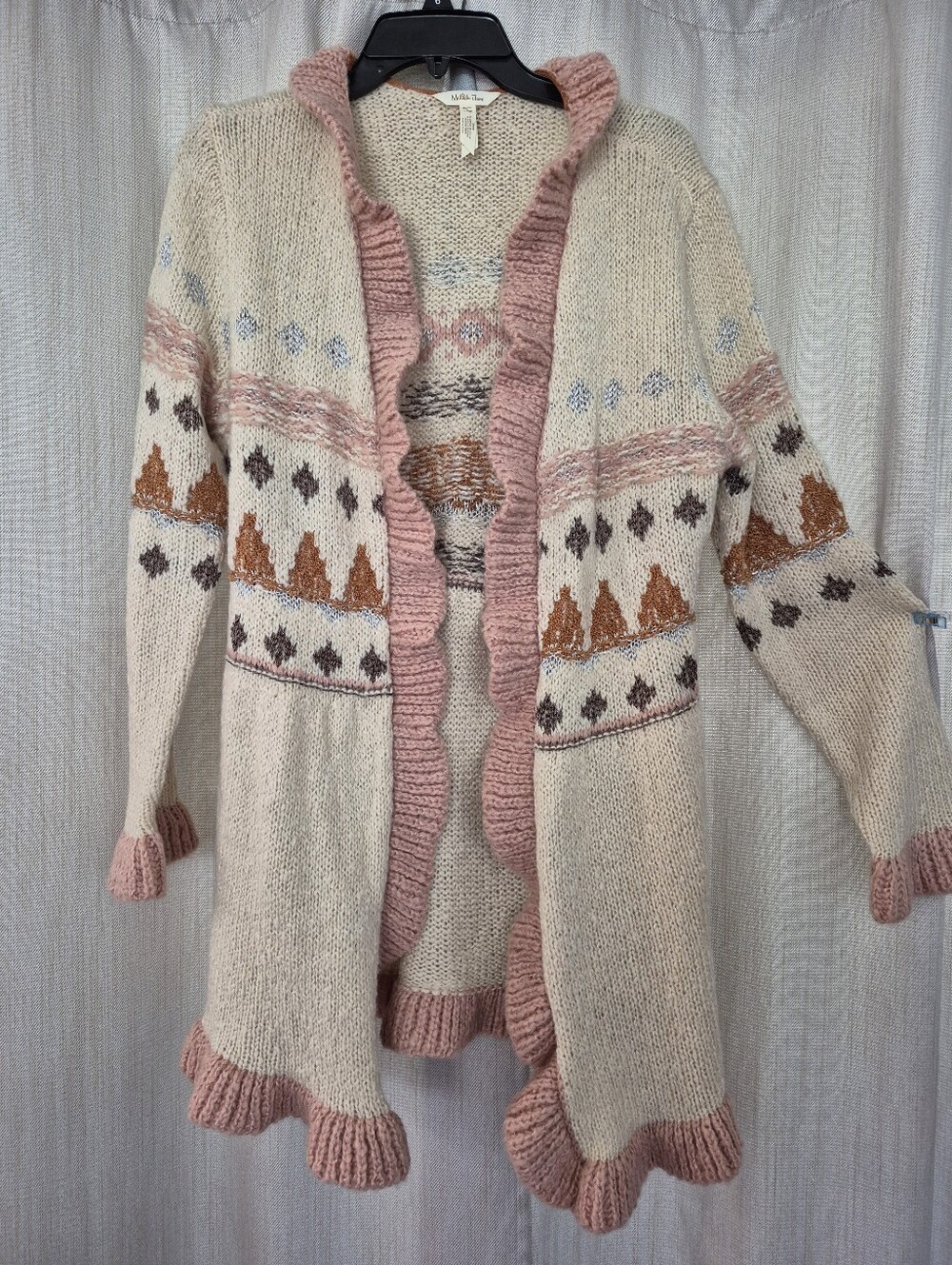 Womens Matilda Jane Sweater Long  Sleeve Just Imagine Jacie Ruffle Cardigan LRG,